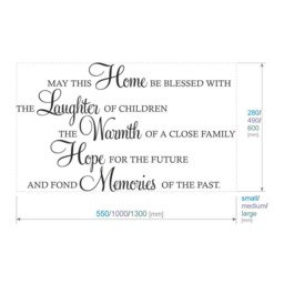 May This Home Be Blessed Large Vinyl Wall Stickers Art Quote Mural Decal Decoration - thumbnail 2