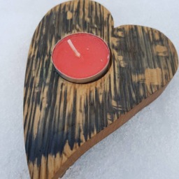 Whisky Barrel Heart Tealight Holder-Curved Tea Light Holder
