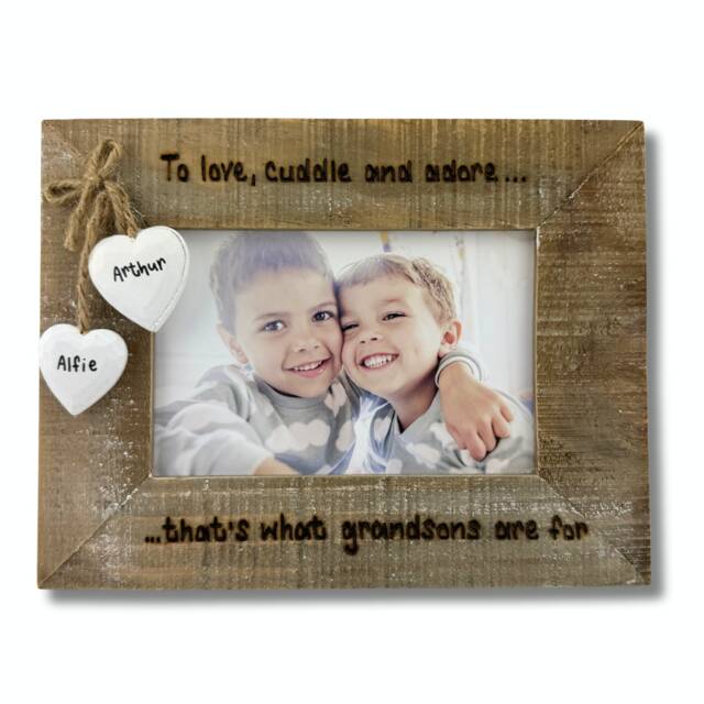 To Love Cuddle & Adore - Personalised Driftwood Style Photo Frame 6x4 - image 1