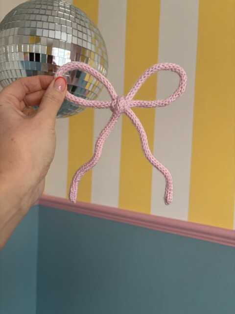French Knit Bow Decoration Wool Wire Wall Decor Signs Flatlay Prop Girls Bedroom - image 1