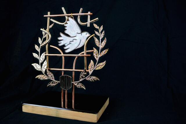 Metal Art Tabletop Sculpture Son Of Peace - image 1