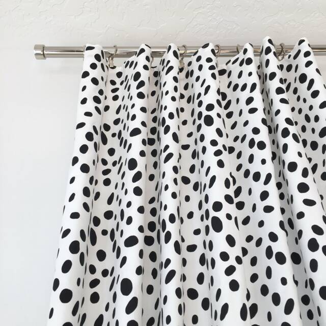 Dalmatian Drapes - Handmade Polka Dot Drapes, Black & White Window Treatment, Curtains, Curtain Panel, Covering, Extra-Long Sizes - image 1