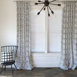 Dalmatian Drapes - Handmade Polka Dot Drapes, Black & White Window Treatment, Curtains, Curtain Panel, Covering, Extra-Long Sizes - thumbnail 2