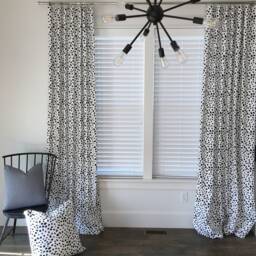 Dalmatian Drapes - Handmade Polka Dot Drapes, Black & White Window Treatment, Curtains, Curtain Panel, Covering, Extra-Long Sizes - thumbnail 4
