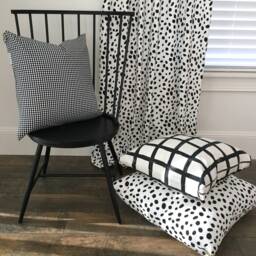 Dalmatian Drapes - Handmade Polka Dot Drapes, Black & White Window Treatment, Curtains, Curtain Panel, Covering, Extra-Long Sizes - thumbnail 3
