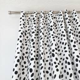 Dalmatian Drapes - Handmade Polka Dot Drapes, Black & White Window Treatment, Curtains, Curtain Panel, Covering, Extra-Long Sizes