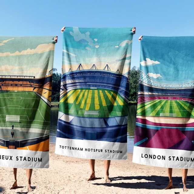 Football Fans Club Team Stadiums Novelty Soft Highly Absorbent Beach Bath Sheet Towel Decoration Family Pet His Her House Warming Gift - image 1