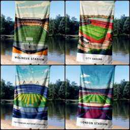 Football Fans Club Team Stadiums Novelty Soft Highly Absorbent Beach Bath Sheet Towel Decoration Family Pet His Her House Warming Gift - thumbnail 4