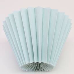 Handmade Pleated Lampshade Light Greenish-Blue Fabric & Acrylic - thumbnail 3