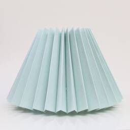 Handmade Pleated Lampshade Light Greenish-Blue Fabric & Acrylic