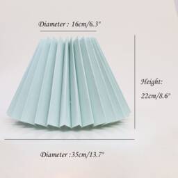 Handmade Pleated Lampshade Light Greenish-Blue Fabric & Acrylic - thumbnail 2