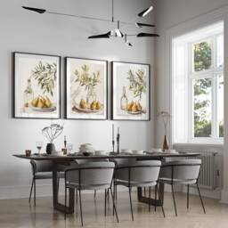 Set Of 3 Lemons Fruit Art Prints, Wall Art, Citrus Print, Home Decor, Kitchen Wall Art, Lemons Art, Living Room Art, Home Decor - thumbnail 1
