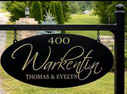 Oval Metal Sign Personal Address Marker Custom Nameplate Dad Christmas Gift Business Outdoor House Number Wall Hanging Front Door Realtor - thumbnail 1
