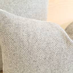 Gray Herringbone Wool Pillow Cover, & Cream Chevron Cover - Ready To Ship - thumbnail 2