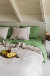 Natural Cream Linen Bedding Set. Duvet Cover Set King. Linen in Oatmeal - thumbnail 1