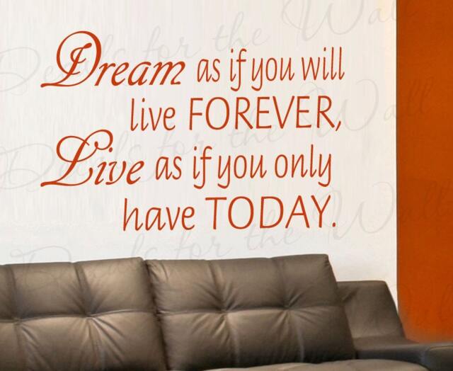Dream You Will Live Forever Inspirational Motivational Kid Large Wall Decal Lettering Decoration Adhesive Vinyl Quote Sticker Decor Art In66 - image 1