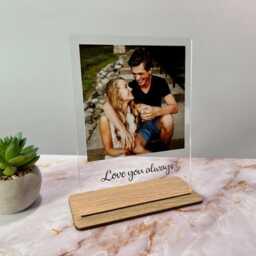 Personalised Photo Print Plaque With Stand - Custom Frame First Valentines Day Gift For Him Her Couple Present Anniversary Keepsake - thumbnail 3