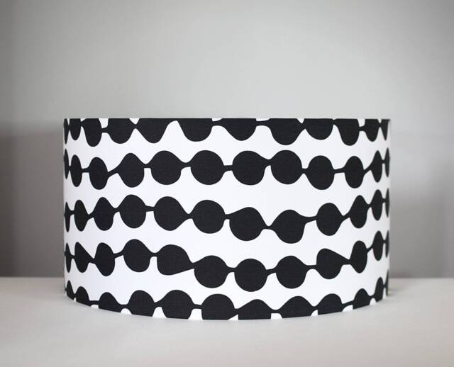 Black & White Spot Lampshade, Gold Lining Option, Scandi Fabric, 20cm To 45cm ??, Abstract Geometric Light Shade, Handmade By Vivid Shades - image 1