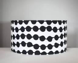 Black & White Spot Lampshade, Gold Lining Option, Scandi Fabric, 20cm To 45cm ??, Abstract Geometric Light Shade, Handmade By Vivid Shades