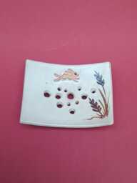 Soap Dish, Drainer, Leaping Hare Design, Handmade Stoneware, Pottery, Ceramic - thumbnail 1