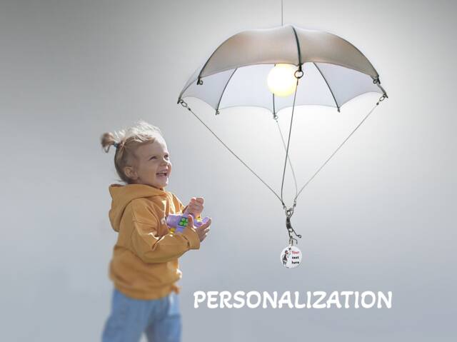Parachute Pendant Lamp Fabric Shade, Personalized Decor - image 1
