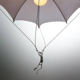 Parachute Pendant Lamp Fabric Shade, Personalized Decor - thumbnail 3