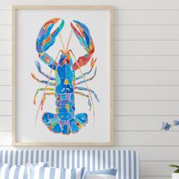 Blue Lobster, Lobster Birthday, Wall Decor, Art Print, Art, Gifts - thumbnail 3