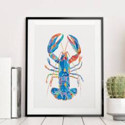 Blue Lobster, Lobster Birthday, Wall Decor, Art Print, Art, Gifts - thumbnail 2