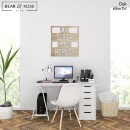 Eat Sleep Game Repeat Wooden Wall Art Gamer Decor - thumbnail 2