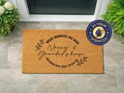 Grandkids Spoiled Here Doormat - Fun Nanny & Grandad Welcome - thumbnail 1