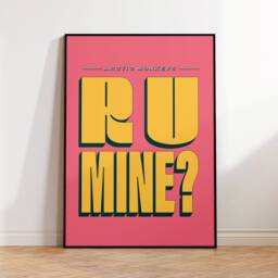 Arctic Monkeys - R U Mine Lyrics Print Wall Art A4 A3 A5 Unframed Indie Music Rock - thumbnail 2