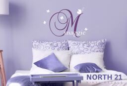 Girls Room Wall Decal Butterfly Design, Custom Name Decal, Nursery Art, Decor - thumbnail 1