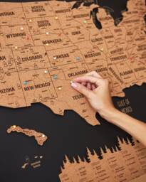 National Parks Travel Map, Usa Map Wooden Wall Art, Personalized Apartment Decor, Push Pin Maps 5Th Anniversary Gift - thumbnail 1