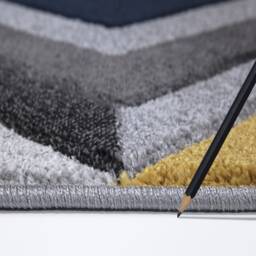 New Mustard Ochre Navy Blue Silver Grey Rugs Small Large Mats Modern Contemporary Design UK - thumbnail 4