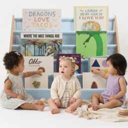 Kids Wooden Montessori Bookshelf Freestanding Book Rack For Toddlers Nursery Playroom Storage Organizer 2-Tier Easy Assembly Gift For Her - thumbnail 4