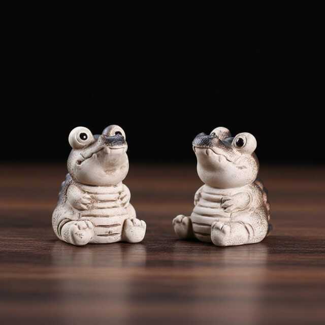 Cute Zisha Cartoon Alligator Sculpture Adorable Crocodile Figurine For Tea Lovers - image 1