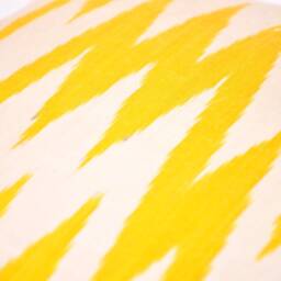 Yellow Chevron Ikat Pillow Cover, Silk Cotton Cushion - 20x20 In - thumbnail 4