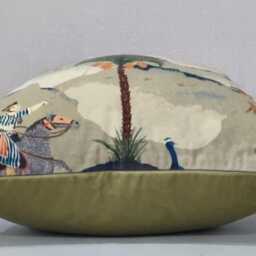 Linwood Fable Aesop Green & Omega Velvet Cushion Cover 50x50 cm - thumbnail 2
