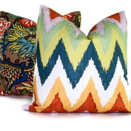 Martyn Bullard Schumacher Adras Ikat Chevron Decorative Pillow Cover Caravan Colorway Eor - thumbnail 2