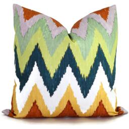 Martyn Bullard Schumacher Adras Ikat Chevron Decorative Pillow Cover Caravan Colorway Eor - thumbnail 1