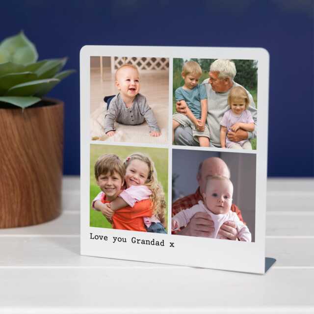 Personalised Photo Stand - Custom Metal Standing Frame Birthday Gift For Him Dad Grandad Sentimental Home Office Bedroom Decor Sign - image 1