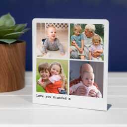Personalised Photo Stand - Custom Metal Standing Frame Birthday Gift For Him Dad Grandad Sentimental Home Office Bedroom Decor Sign - thumbnail 1