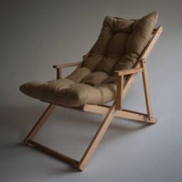 Premium Garden Chair With Armrest, Adjustable Wooden Deck Chair, Beach Sun Lounger, Ideal Summer Gift Patio Handcrafted Sunbed - thumbnail 2