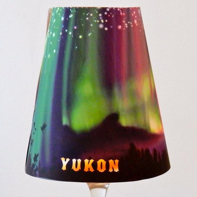 Lampshade For Wine Glass Northern Lights With Yukon Letters - image 1