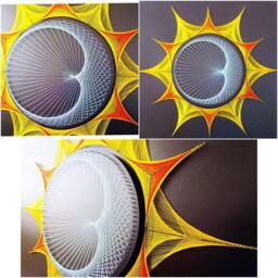 String Art Sun & Moon Sacred Geometry 3D Zen Spiritual Wall Artdecor Home Decor Housewarmin Gift Cosmos Harmony Yoga Studio Design - thumbnail 4