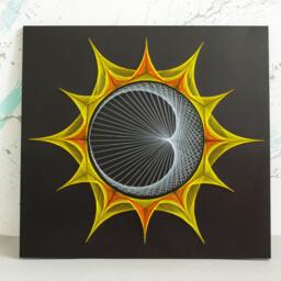 String Art Sun & Moon Sacred Geometry 3D Zen Spiritual Wall Artdecor Home Decor Housewarmin Gift Cosmos Harmony Yoga Studio Design - thumbnail 2