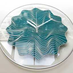 Turquoise Mandala Glass Clock Nautical Beach Decor, Silent Movement & Big Sizes - thumbnail 3