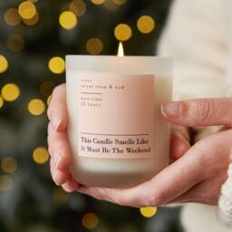 Weekend Scented Candle - Frosted Glass, Personalised Gift - thumbnail 1