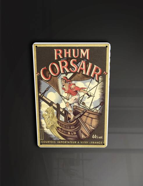 Rhum Corsair - Metal Sign Plaque Wall Art Decor Signage