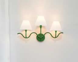 Wall Light - Contemporary Green Triple Shade Sconce, Artistic Wavy Modern Lighting Fixture For Stylish Living Room & Creative Interiors - thumbnail 1